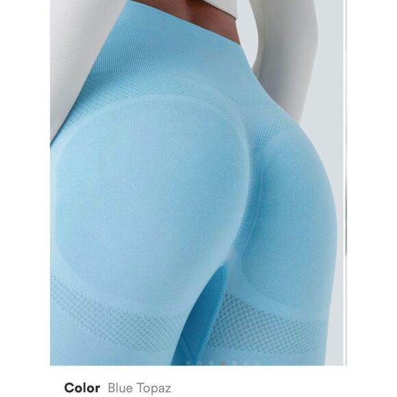 New Halara Women XS 7/8 Seamless Flow High Waisted Butt Lifting Leggings Topaz A - Picture 3 of 12